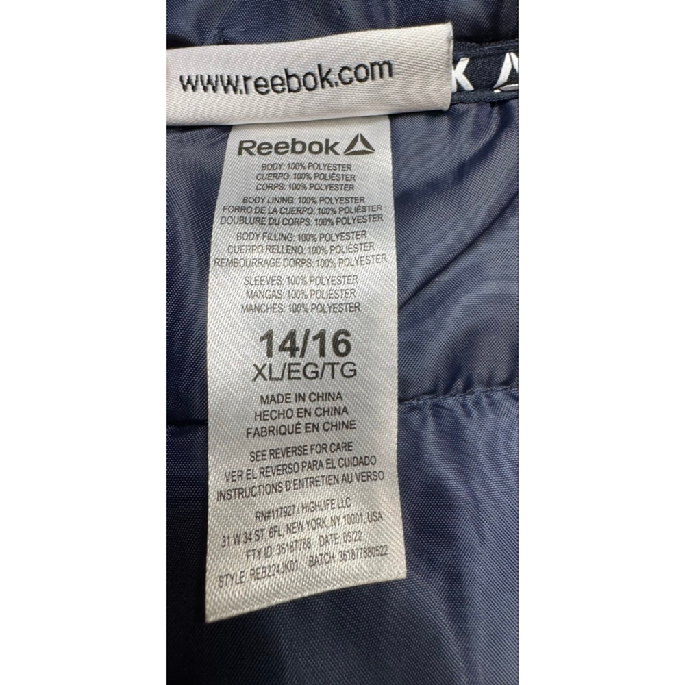 Reebok Youth Active Hooded Jacket 14/16 XL Blue Winter Outdoor Softshell Camo - Picture 6 of 6